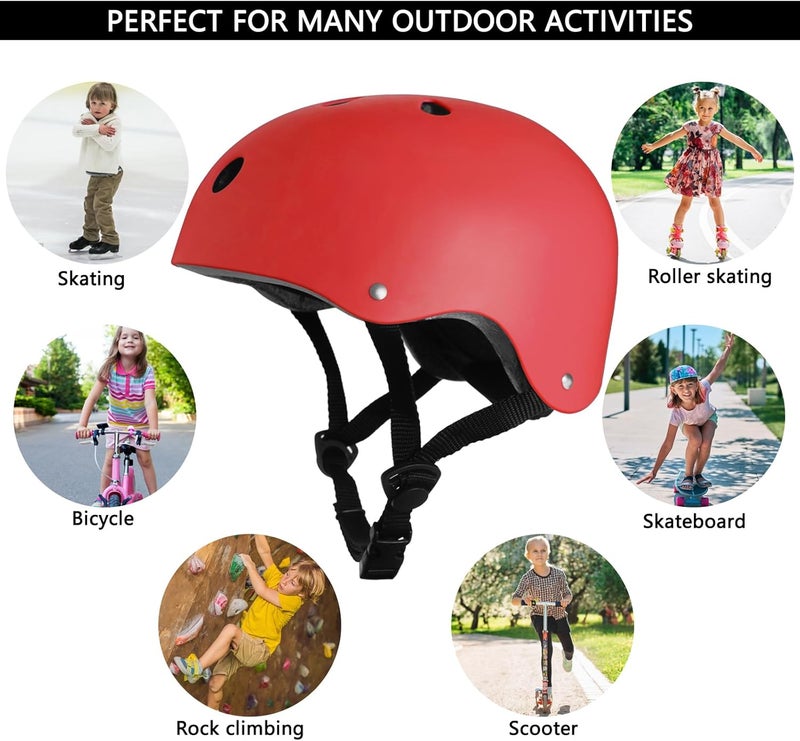 salepo Kids Bike Helmet, Toddler Helmet for Kids Ages 3-5-8, Skateboard Helmet with Knee Elbow Wrist Pads for Boys Girls, Adjustable Protective Gear Set for Skating Bicycling Roller - Image 5